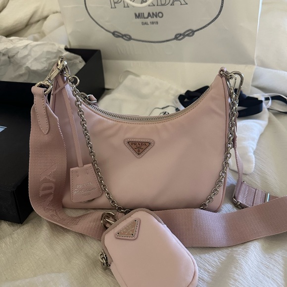 Prada Re-Edition 2005 Re-Nylon Bag Alabaster Pink - Picture 9 of 11